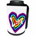 3dRose All Smiles Art Love - Fun Rainbow Heart Love Art Original - Can Cooler Bottle Wrap (cc_234506)