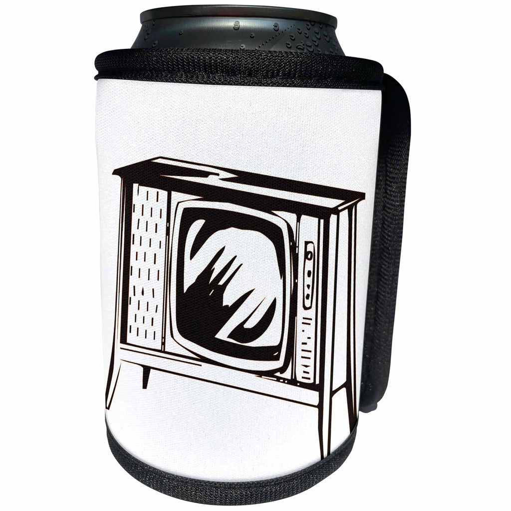 3dRose TNMGraphics Vintage Technology - Old TV - Can Cooler Bottle Wrap (cc_23451)