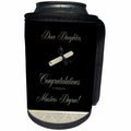 3dRose Beverly Turner Graduation Design - Congratulations, Masters Degree, To Daughter, Diploma and Damask - Can Cooler Bottle Wrap (cc_234548)