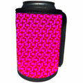 3dRose TNMGraphics Patterns - Hot Pink Semi Circles - Can Cooler Bottle Wrap (cc_23455)