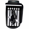 3dRose TNMGraphics Military and Patriotic - Patriotic Eagle in Black and White - Can Cooler Bottle Wrap (cc_23458)