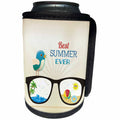 3dRose Anne Marie Baugh - Summer - Cute Glasses With The Beach, Palm Trees, Sand, Sun In The Lens - Can Cooler Bottle Wrap (cc_235743)