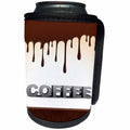 3dRose Anne Marie Baugh - Coffee - Dripping Coffee With The Word Coffee - Can Cooler Bottle Wrap (cc_235748)