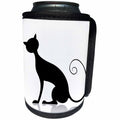 3dRose Anne Marie Baugh - Cat - Cat Silhouette Illustration - Can Cooler Bottle Wrap (cc_235762)