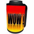 3dRose Anne Marie Baugh - Words - The Word Wow On A Gradient Orange and Yellow Background - Can Cooler Bottle Wrap (cc_235767)