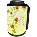 3dRose Anne Marie Baugh - Flowers - Pretty Green and Yellow Flowers and Swirls - Can Cooler Bottle Wrap (cc_235787)