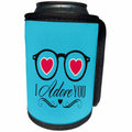 3dRose Anne Marie Baugh - Hearts - Eye Glasses With Hearts With I Adore You - Can Cooler Bottle Wrap (cc_235789)