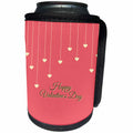 3dRose Anne Marie Baugh - Hearts - Hanging Hearts With Happy Valentines Day - Can Cooler Bottle Wrap (cc_235792)