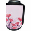 3dRose Anne Marie Baugh - Flowers - Pretty Pink Tulip Flowers Against A Lined and Splashed Background - Can Cooler Bottle Wrap (cc_235805)
