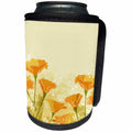 3dRose Anne Marie Baugh - Flowers - Pretty Yellow and Orange Tulip Flowers Against Lined, Splashed Background - Can Cooler Bottle Wrap (cc_235807)