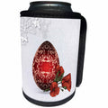 3dRose Anne Marie Baugh - Easter - Pretty Flourish Patterned Red Easter Egg With Flowers - Can Cooler Bottle Wrap (cc_235811)