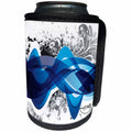 3dRose Anne Marie Baugh - Contemporary - A Bold, Bright Contemporary Blue Streamers - Can Cooler Bottle Wrap (cc_236005)