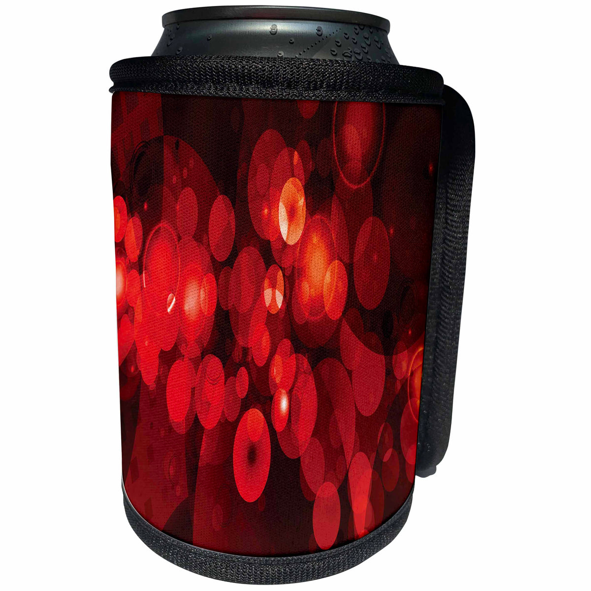 3dRose Anne Marie Baugh - Background - Glam Red Sparkle Bokeh Background - Can Cooler Bottle Wrap (cc_236032)
