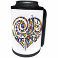 3dRose Anne Marie Baugh - Hearts - Contemporary Stained Glass Effect Heart - Can Cooler Bottle Wrap (cc_236036)