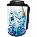 3dRose Anne Marie Baugh - Hearts - Pretty Blue and Purple Heart With Bold Flourish Overlays - Can Cooler Bottle Wrap (cc_236042)
