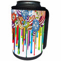 3dRose Pretty Flowers Dripping Color Paint - Can Cooler Bottle Wrap (cc_236054)