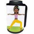 3dRose Anne Marie Baugh - Yoga - Cute Girl In A Standing Yoga Pose Illustration - Can Cooler Bottle Wrap (cc_236074)