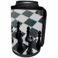 3dRose Sven Herkenrath Game - Chess Game Board Black and White - Can Cooler Bottle Wrap (cc_236458)