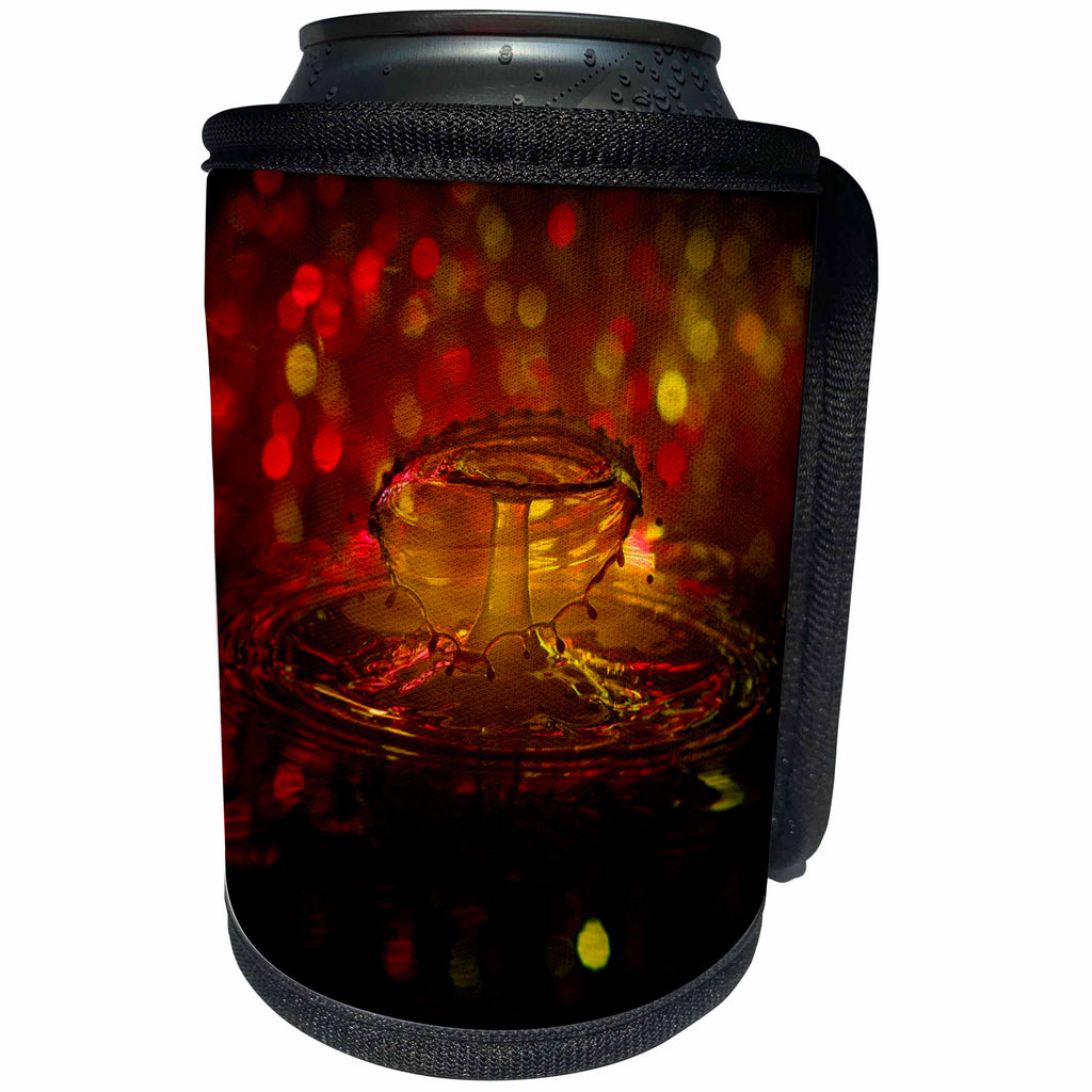 3dRose Sven Herkenrath Liquid - Liquid Design with Bokeh Background - Can Cooler Bottle Wrap (cc_236464)