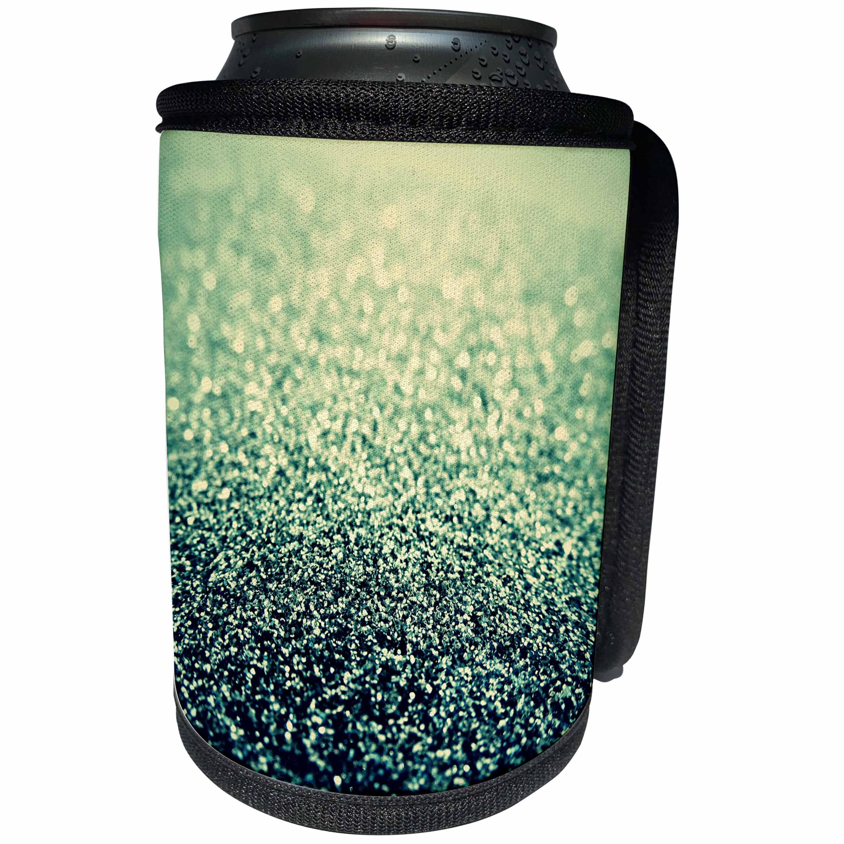 3dRose Sven Herkenrath Glitter - Image of Green Glamour Glitter Style - Can Cooler Bottle Wrap (cc_236468)