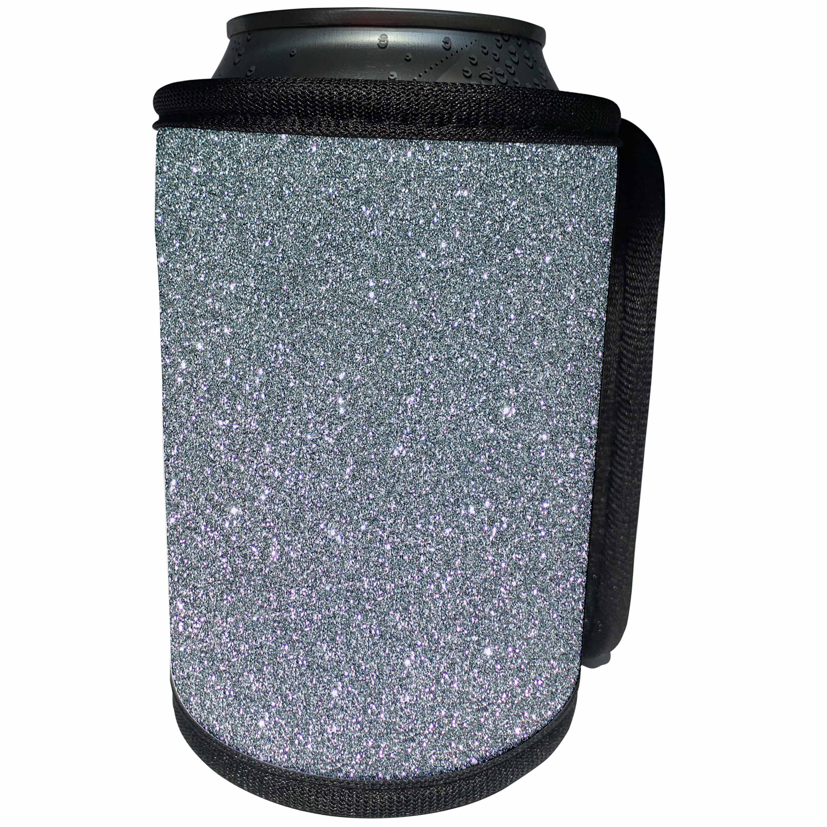 3dRose Sven Herkenrath Glitter - Silver Glamour Glitter Style - Can Cooler Bottle Wrap (cc_236472)