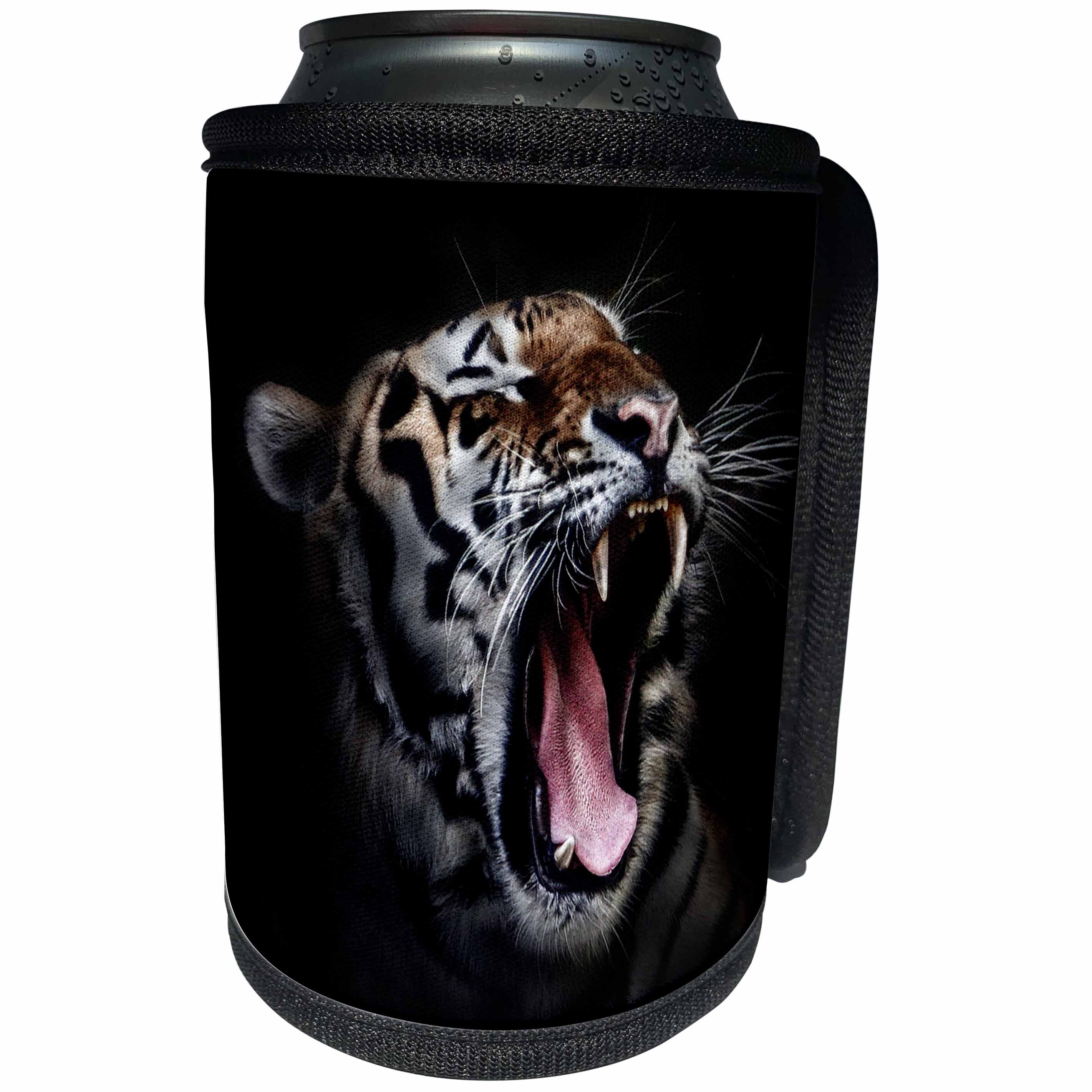 3dRose Sven Herkenrath Animal - Dangerous Wildlife Tiger - Can Cooler Bottle Wrap (cc_236478)