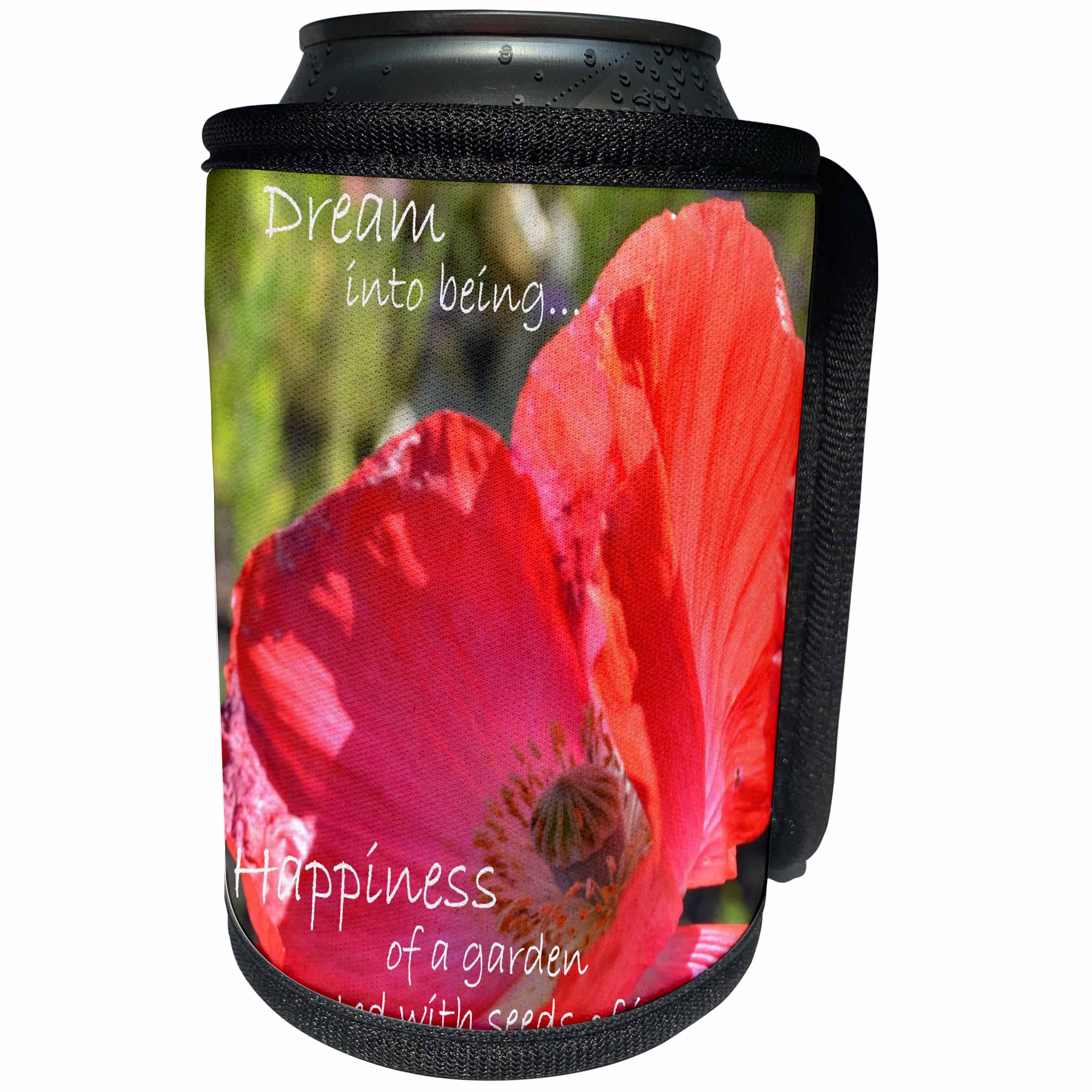 3dRose Patricia Sanders Flowers - Inspirational Dream - Can Cooler Bottle Wrap (cc_23648)
