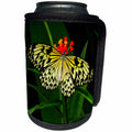 3dRose Sven Herkenrath Butterfly - Yellow Butterfly on Flower - Can Cooler Bottle Wrap (cc_236501)