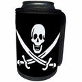 3dRose Sven Herkenrath Skull - Black and White Pirate of Skull - Can Cooler Bottle Wrap (cc_236504)