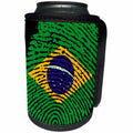 3dRose Sven Herkenrath Flag - Finger Print Design of Brazil Flag - Can Cooler Bottle Wrap (cc_236515)