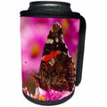 3dRose Sven Herkenrath Butterfly - Butterfly on Pink Flower - Can Cooler Bottle Wrap (cc_236519)