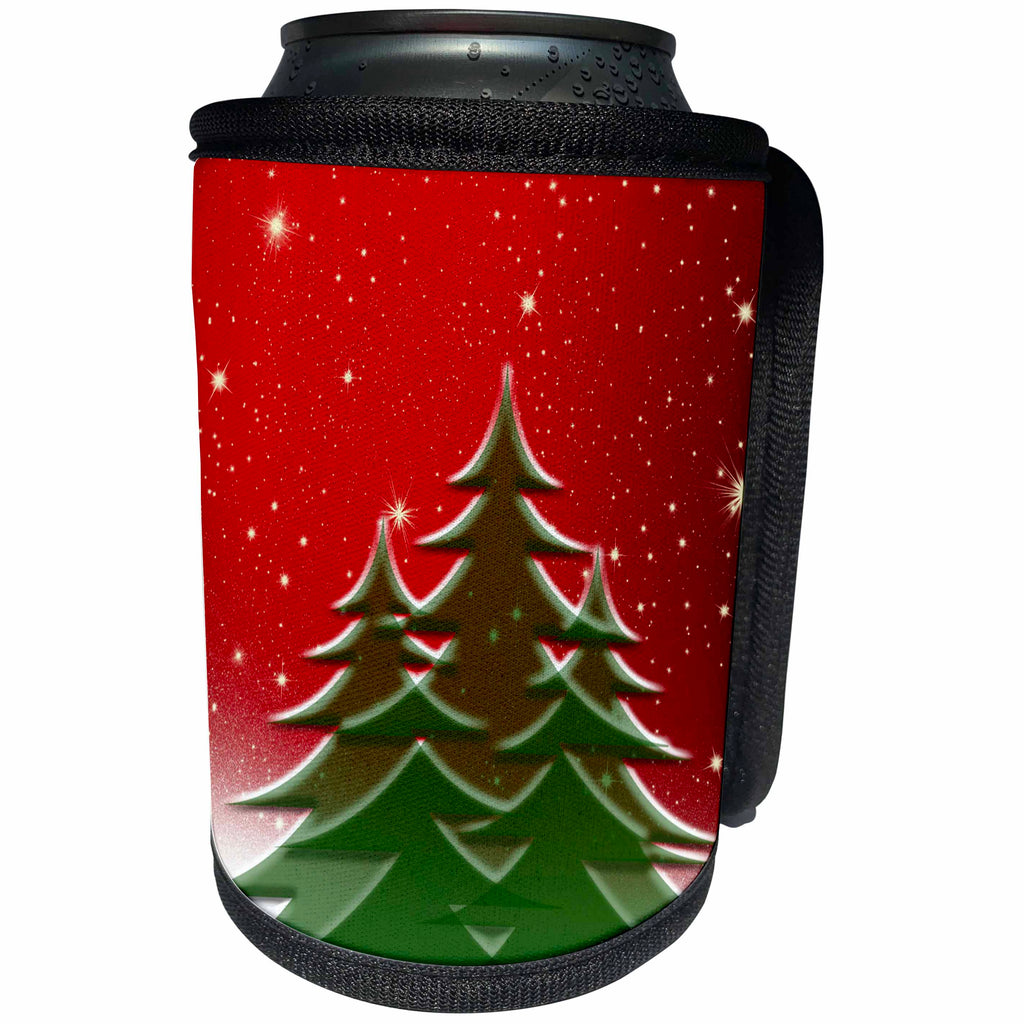 3dRose Sven Herkenrath Christmas - Green Christmas Tree - Can Cooler Bottle Wrap (cc_236532)