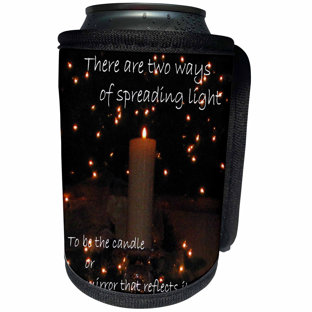 3dRose Patricia Sanders Photography - Inspirational Candle - Can Cooler Bottle Wrap (cc_23655)