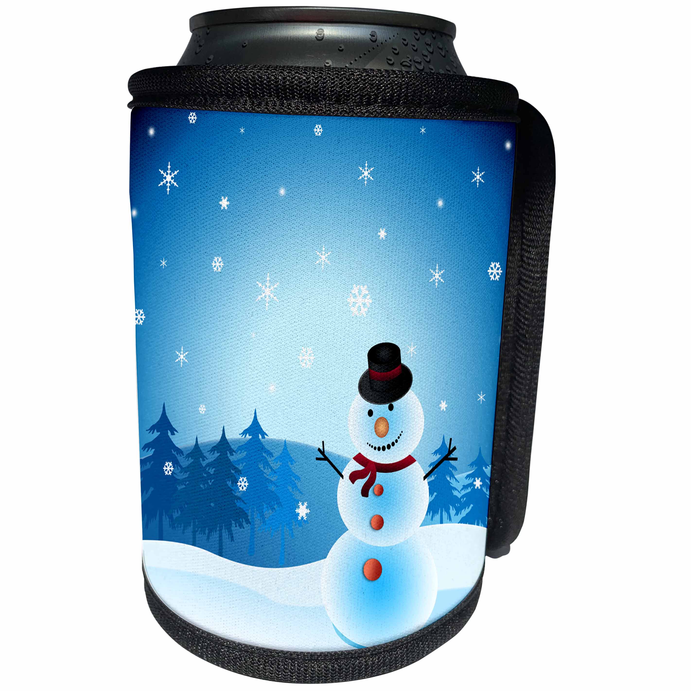 3dRose Sven Herkenrath Christmas - Snowmen in the Christmas Nature - Can Cooler Bottle Wrap (cc_236738)