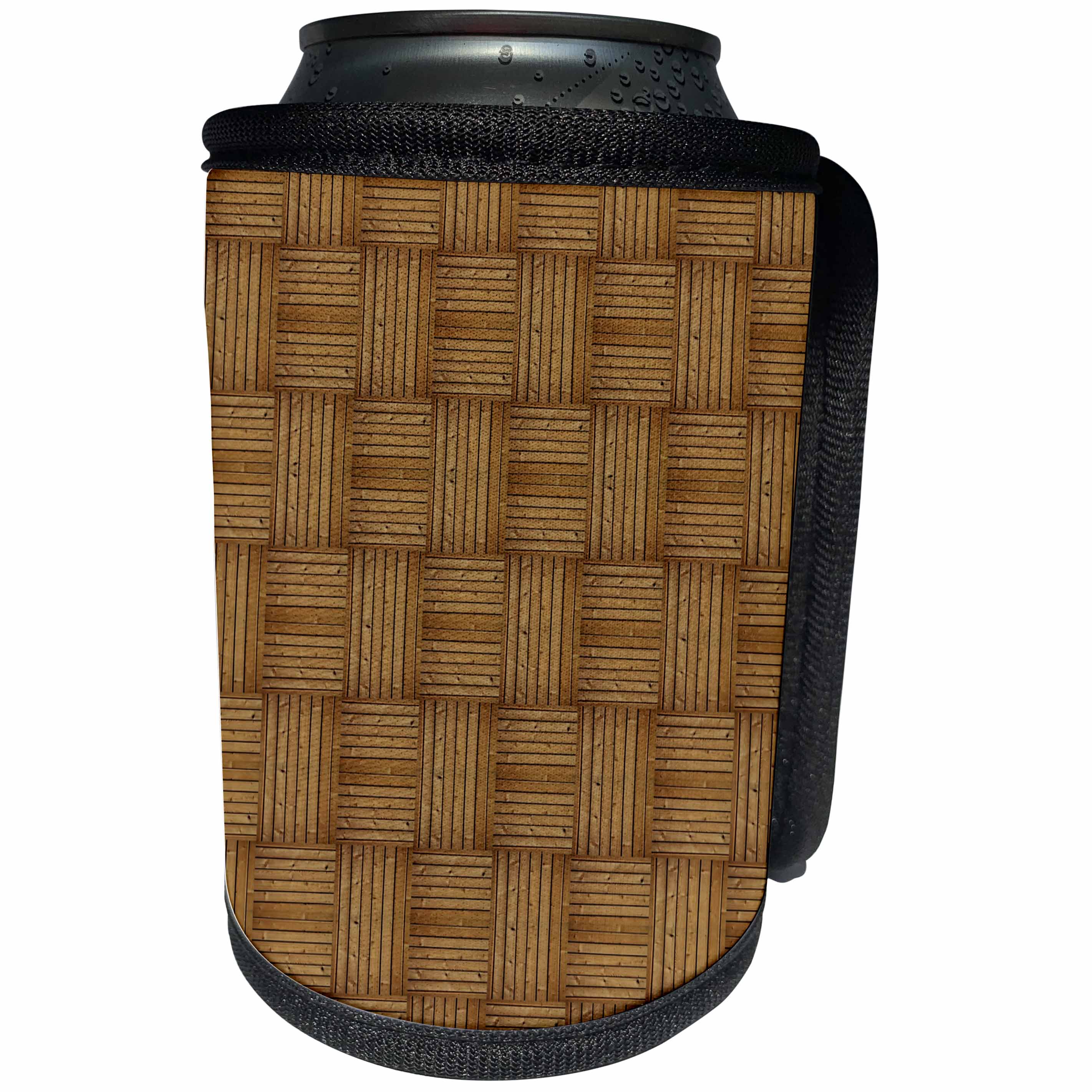 3dRose Sven Herkenrath Pattern - Brown Pattern Bamboo Design - Can Cooler Bottle Wrap (cc_236740)