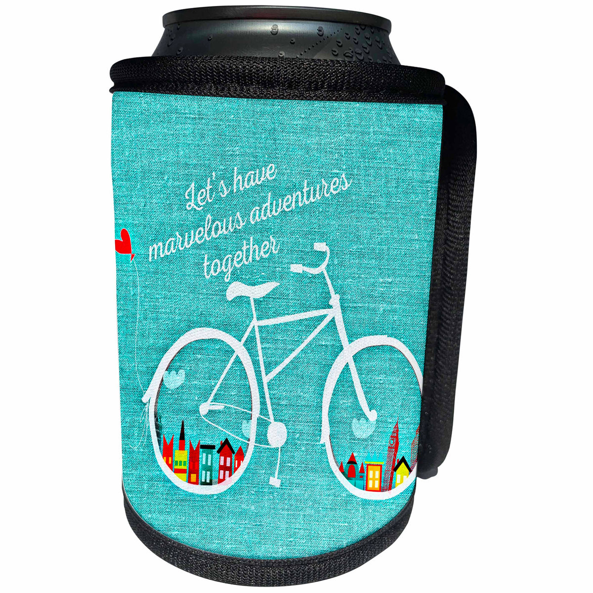 3dRose Sven Herkenrath Text Design - Lets have Adventures together - Can Cooler Bottle Wrap (cc_236741)