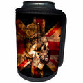 3dRose Sven Herkenrath Flag - United Kingdom Flag with Fantasy Skull - Can Cooler Bottle Wrap (cc_236742)