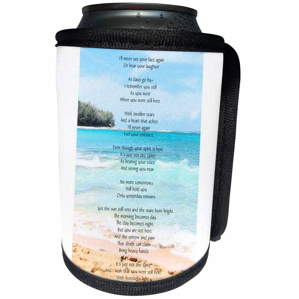 3dRose Patricia Sanders Inspirations - Sympathy Poem - Can Cooler Bottle Wrap (cc_23675)