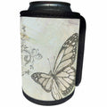 3dRose Sven Herkenrath Butterfly - Vintage Butterfly with Leaf - Can Cooler Bottle Wrap (cc_236754)