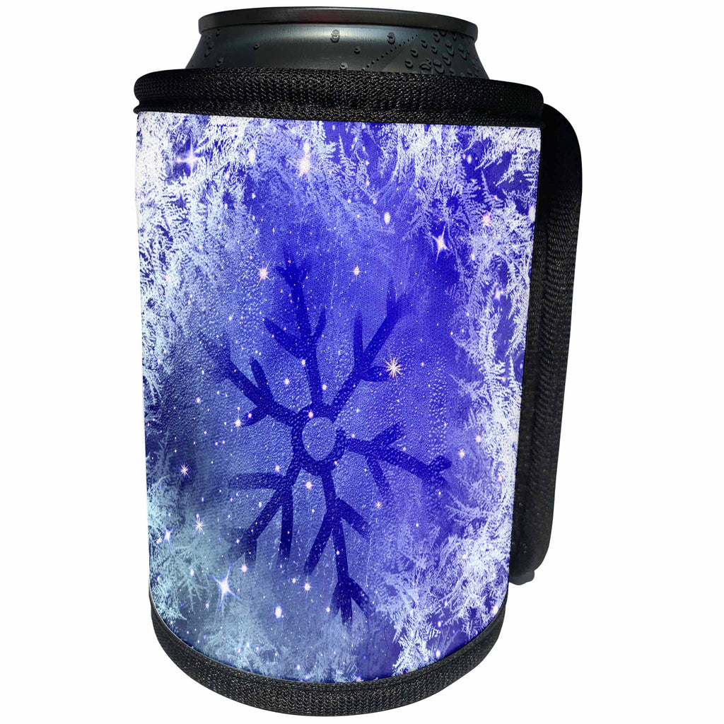 3dRose Sven Herkenrath Christmas - Christmas Snowflake - Can Cooler Bottle Wrap (cc_236757)