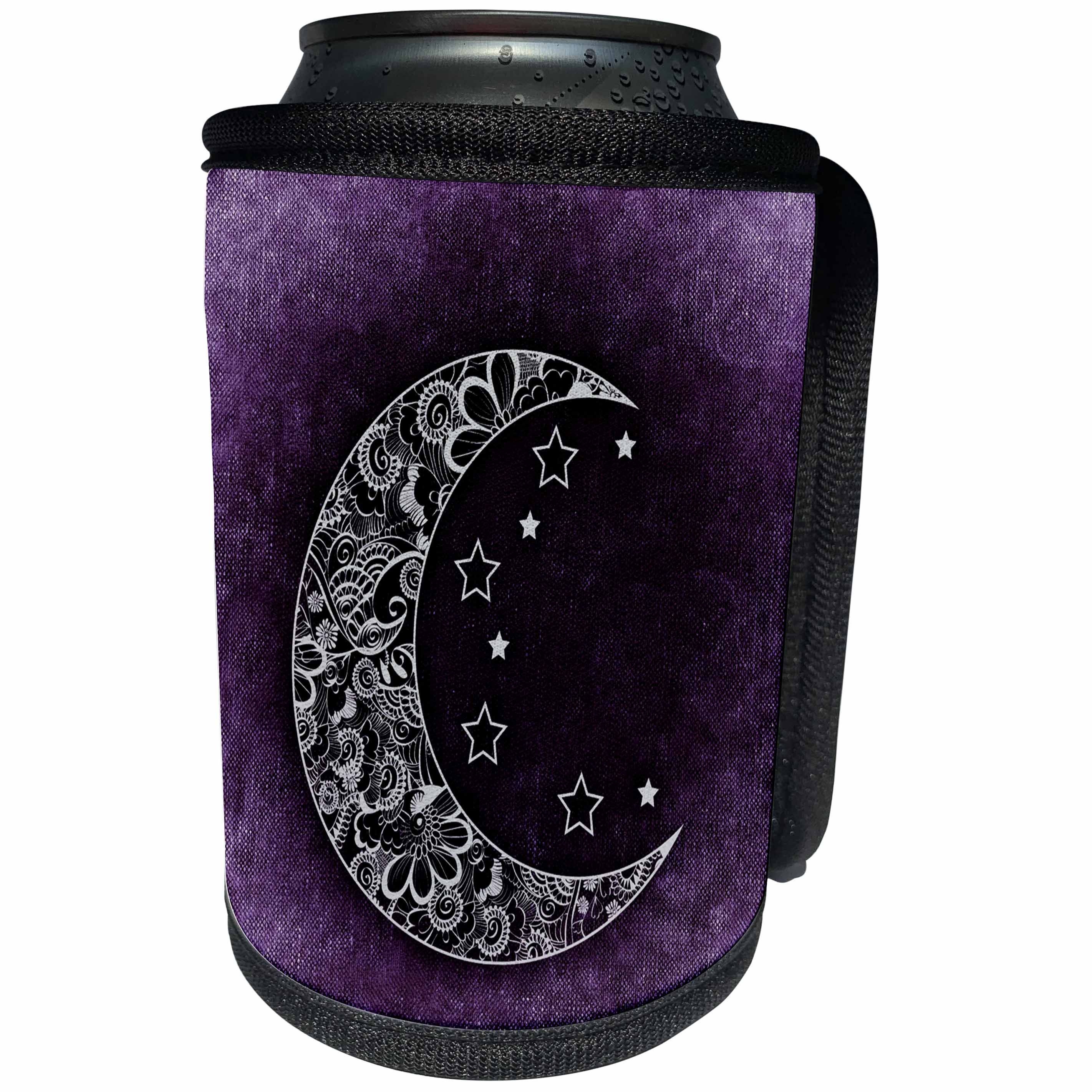 3dRose Sven Herkenrath Nature - Moon with Purple Background - Can Cooler Bottle Wrap (cc_236772)