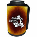 3dRose Sven Herkenrath Text Design - But first Coffee - Can Cooler Bottle Wrap (cc_236780)