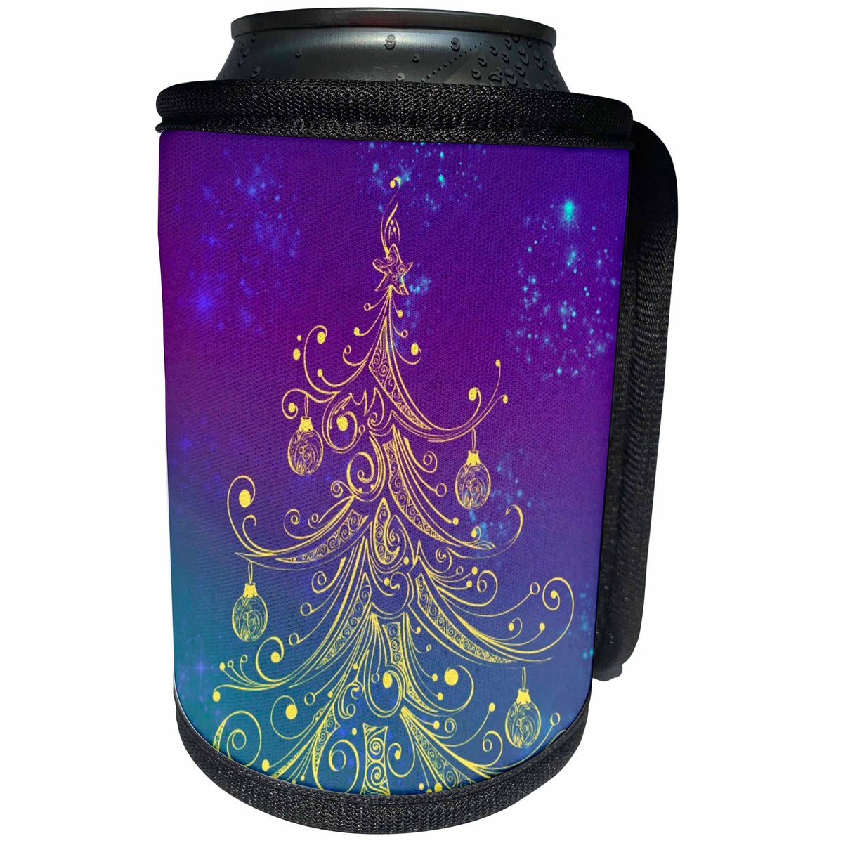 3dRose Sven Herkenrath Christmas - Fantasy Christmas Tree and Star - Can Cooler Bottle Wrap (cc_236786)
