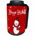 3dRose Sven Herkenrath Christmas - Happy Holiday with Snowmen - Can Cooler Bottle Wrap (cc_236789)