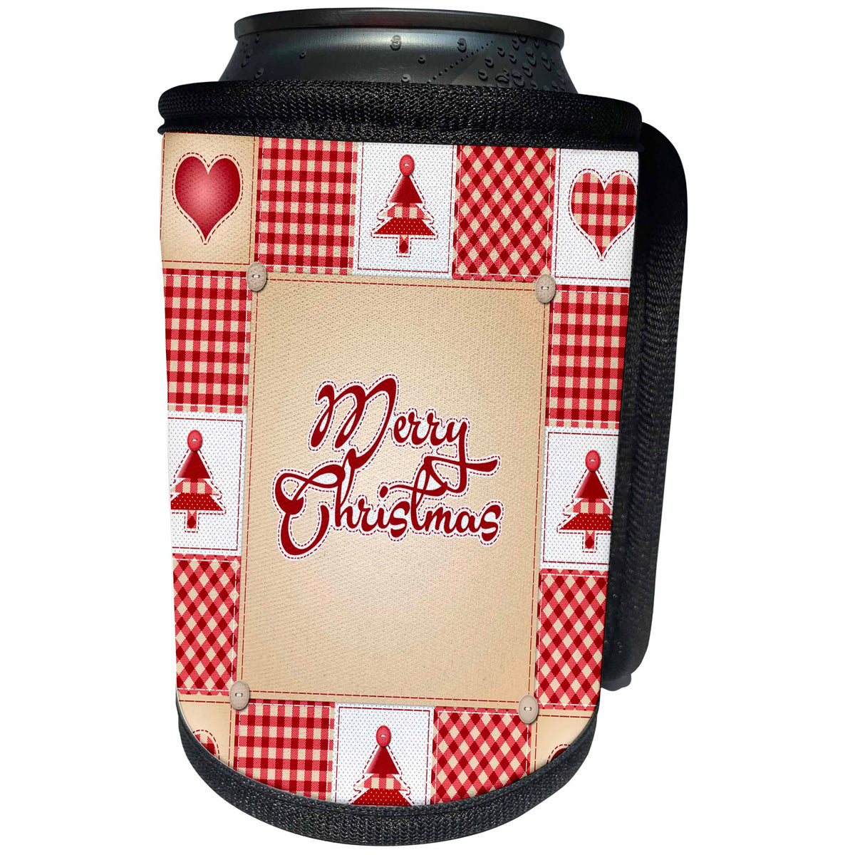 3dRose Sven Herkenrath Christmas - Merry Christmas a Red Graphic Design - Can Cooler Bottle Wrap (cc_236801)