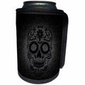 3dRose Sven Herkenrath Skull - Black Trendy Skull of Horror - Can Cooler Bottle Wrap (cc_236813)