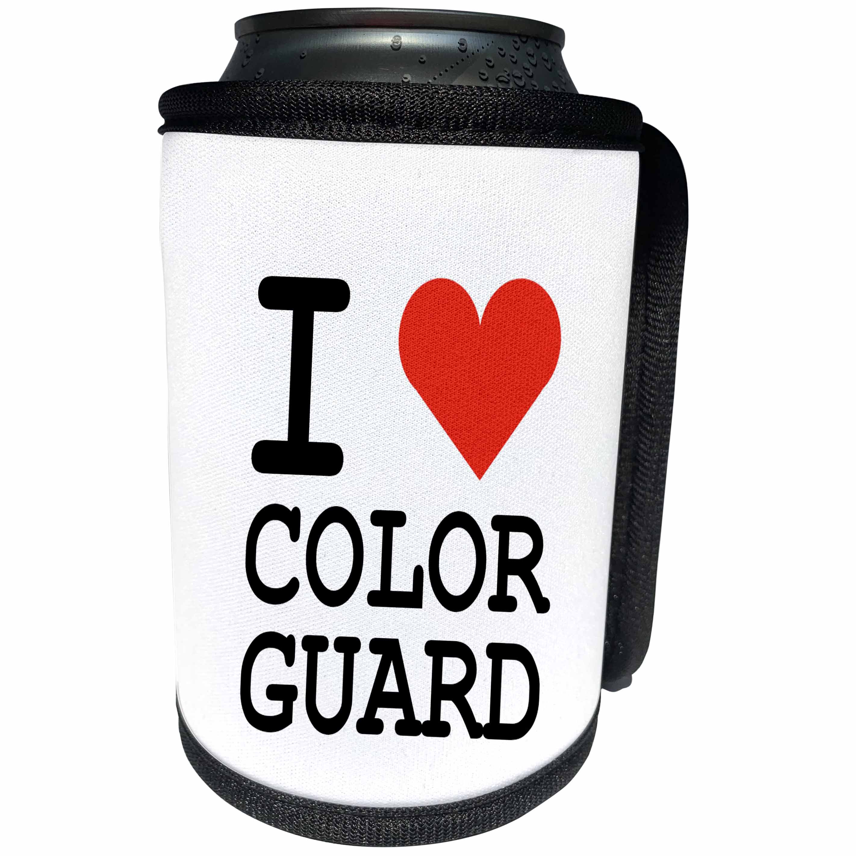 3dRose Tory Anne Collections Quotes - I HEART COLOR GUARD - Can Cooler Bottle Wrap (cc_237312)