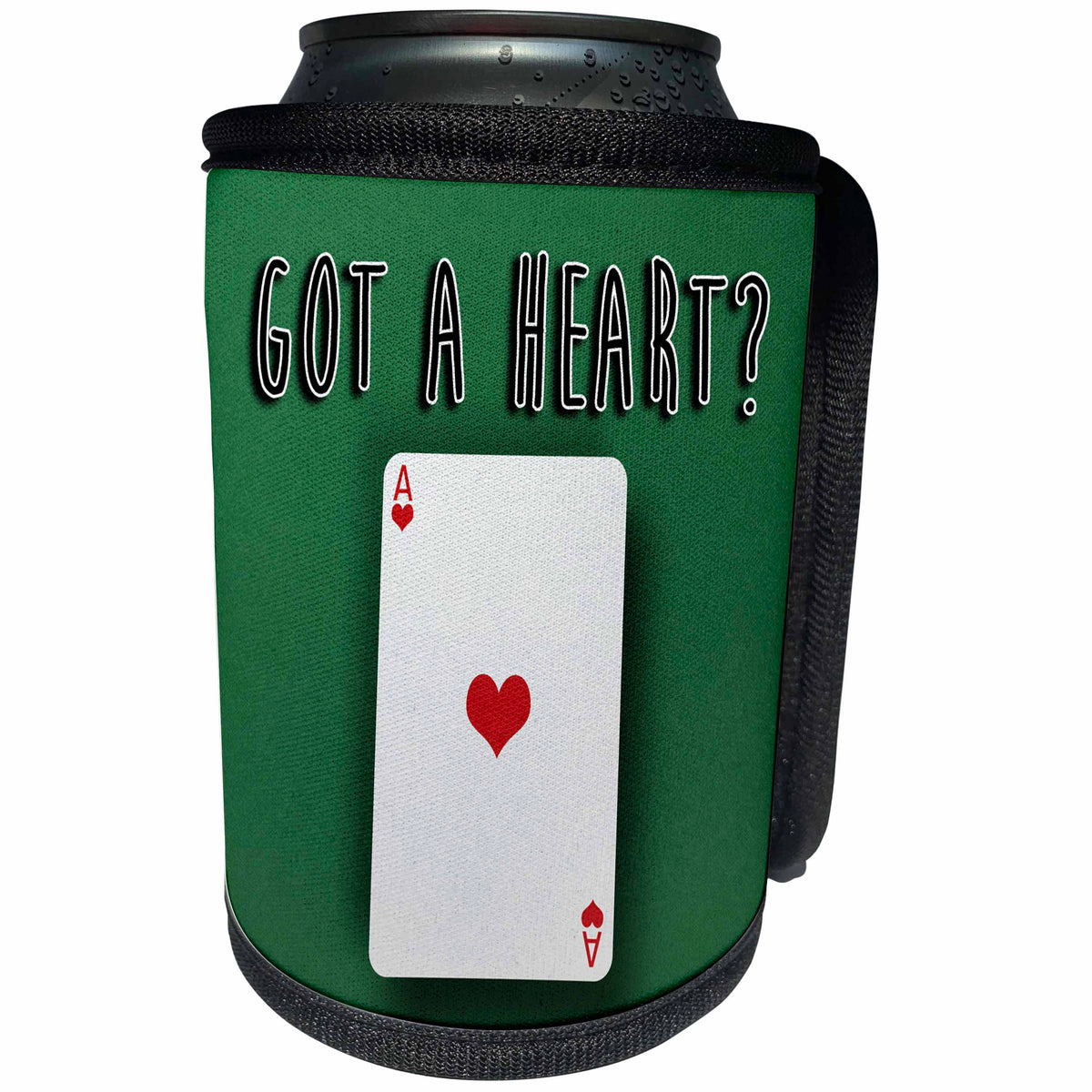 3dRose Carsten Reisinger - Illustrations - Got a heart ace of hearts on casino table - Can Cooler Bottle Wrap (cc_237323)