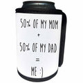 3dRose Carsten Reisinger - Illustrations - Fifty percent of my mom and fifty percent of my dad equals me - Can Cooler Bottle Wrap (cc_237334)