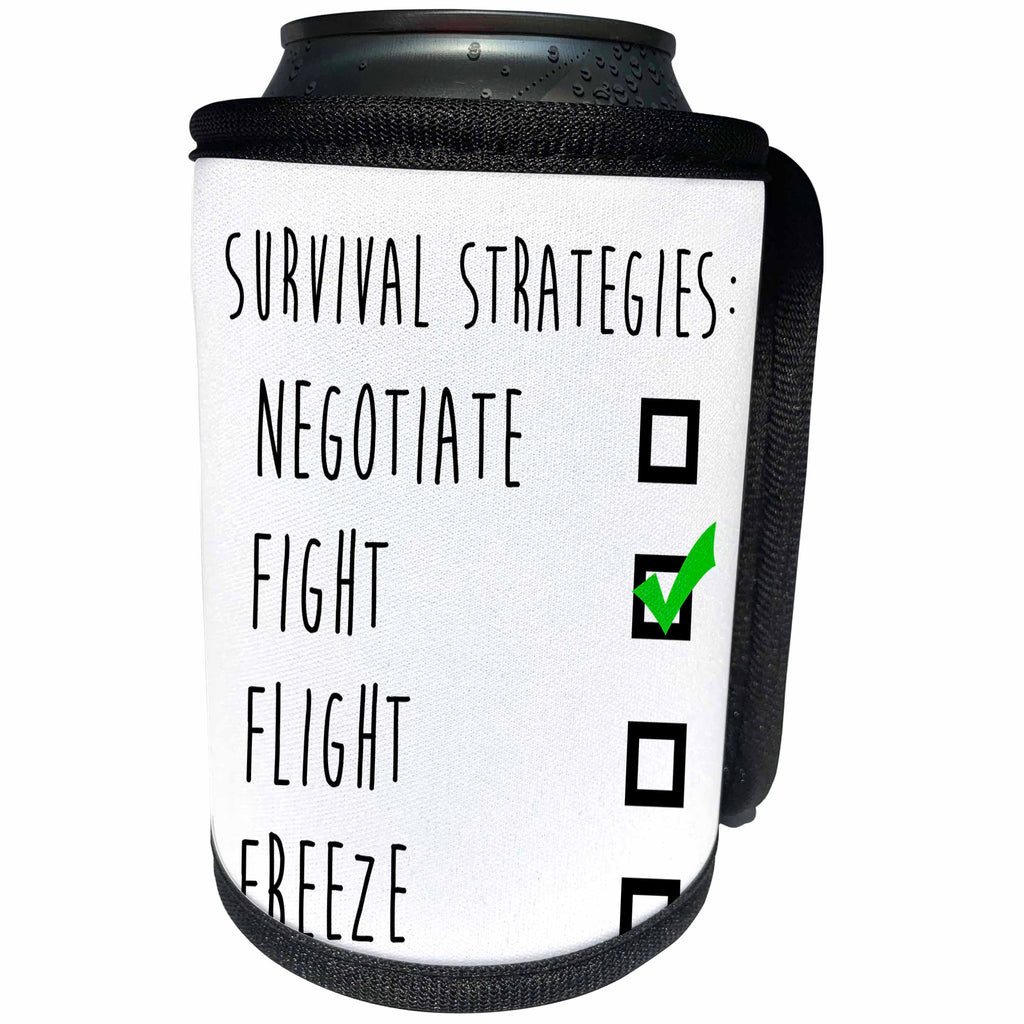 3dRose Carsten Reisinger - Illustrations - Survival strategies fight - Can Cooler Bottle Wrap (cc_237345)